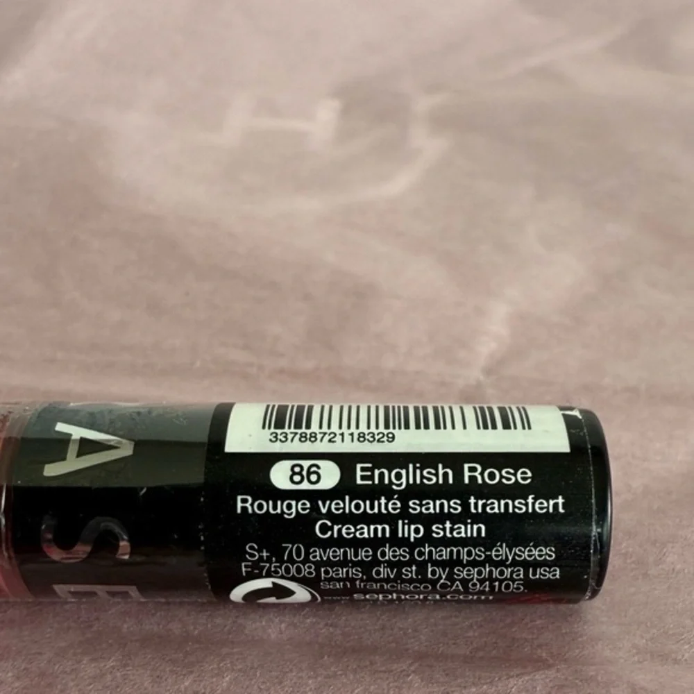 New in Package Sephora Collection Cream Lip Stain in Pink-Mauve #86 English Rose - Picture 2 of 7